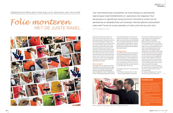 Rakelen - folie monteren met de juiste rakel