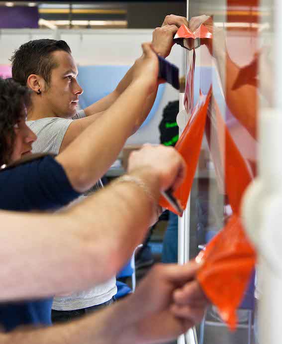 dunne folie leren plakken