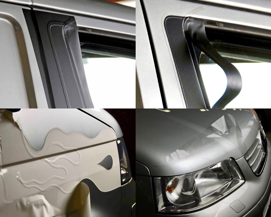 Overzichtsfoto van diverse toepassingen met snijtape tijdens de Appcademy signmaker advanced cursus of opleiding